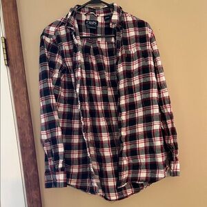 Chaps Men's Casual Plaid Shirt - Black, Red, and White